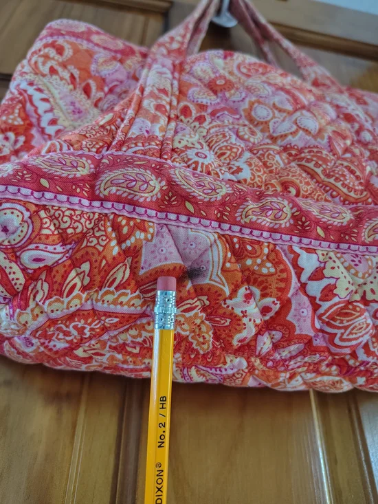 Vera Bradley Quilted Paisley Tote in Coral and Pink - Picture 4 of 4